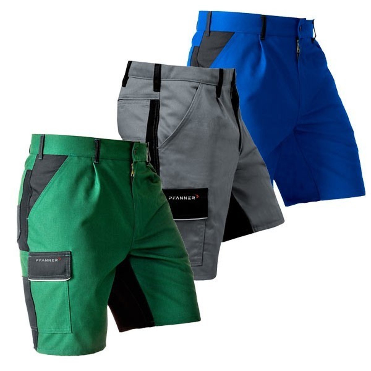 PFANNER Canvas Short Stretch Zone grau schwarz Hose Arbeit Bau Handwerk Sommer 
